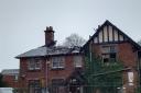 The roof of Victoria House is devastated after the fire