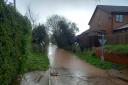 Lower Bullingham Lane in Hereford is flooded