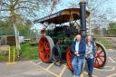 Andrew and Sue Howell next to the 'Lady Sarah' steam engine