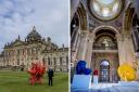 Tony Cragg with The sculpture Industrial Nature, left. Tony Cragg's work is the first by a leading contemporary artist to be held across the house and grounds of the historic Castle Howard estate. Pictures: Charlotte Graham