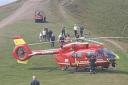 Eyewitnesses saw an air ambulance land on the Malvern Hills yesterday (Saturday). Picture: Supplied
