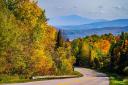 A road curves through the autumn foliage landscape in the Vermont countryside (Alamy/PA)