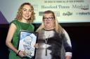 Employee of the Year. From left: Lucy Shepherd-Davies from Specsavers and Debra Orr, Hereford Times presenting. Picture by David Griffiths 05102017