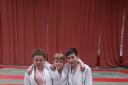 Hereford Judo Club members Finlay Nicholson, Alfie Edwards and Toby Stowell