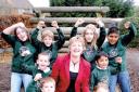 OFSTED: Sue Mason, headteacher, with pupils at Nunnery Wood Primary School. 51104402