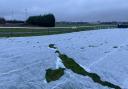 Hereford Racecourse has said dogs have ripped frost covers on the track. Picture: Warren Broad