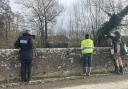 West Mercia Police and the Environment Agency at the scene