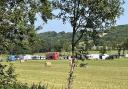A red double-decker bus has been spotted in a field just outside Bishop’s Frome, near Bromyard