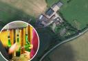 An aerial view of the Herefordshire farm, which grows, presses and bottles its own cider.