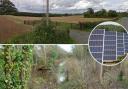 An entrance to the proposed solar farm, and the nearby Herefordshire & Gloucestershire Canal