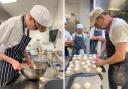 Business owners, chefs and students in the kitchens at Herefordshire and Ludlow College