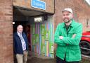 John Francis and lecturer Nicholas Stevenson stood by Greyfriars underpass that has artwork installed