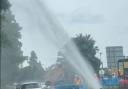 A water main burst on the Bromyard bypass this morning (June 23)