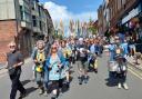 A street procession went through Hereford city centre as part of the river carnival event