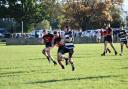 Jonathan Whitting running home a Ledbury try during their convincing win against Alcester