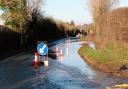 The A438 was closed at Tarrington in Herefordshire