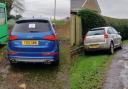 The two abandoned cars were towed from Bromyard yesterday (February 15)