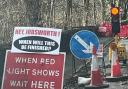 SICK: Someone was sick enough of the temporary traffic lights near British Camp to put up this sign
