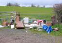 A large amount of rubbish has been dumped outside Kenchester Farm