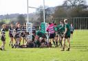Tom Assal grounds a try for Ledbury in their 14-10 defeat at Luctonians seconds
