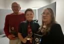 The Herbert family (from left), Graham, Noah and Jan, with their awards.