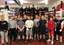 Hereford Sixth Form College Principal Peter Cooper meets some of the members of South Wye Police Boxing Academy