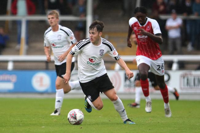 Harry Pinchard is action for Hereford FC. Picture:Steve Niblett