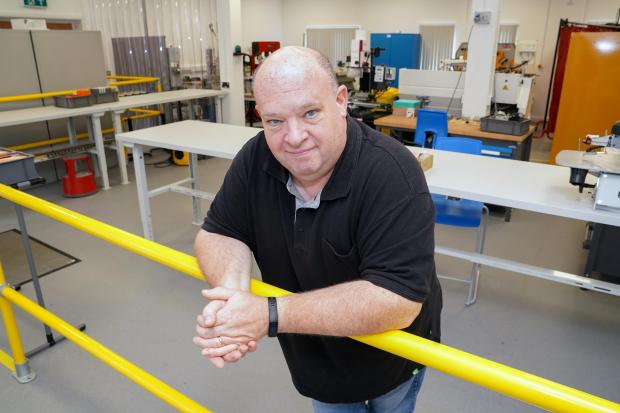 Hereford Times: Learning resources lead technician Dave Coleman in the Engineering Factory. Picture: Rob Davies 