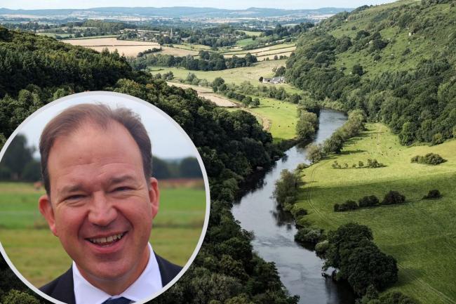 Jesse Norman MP and a view of the river Wye.