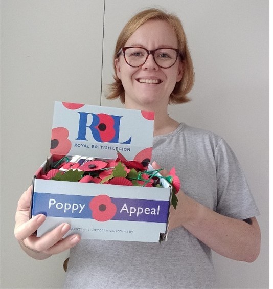 Poppy Appeal collector/volunteer Ellen Jones
