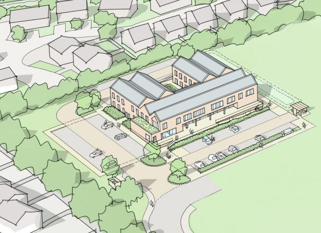An aerial view of the proposed Leominster Hub health centre