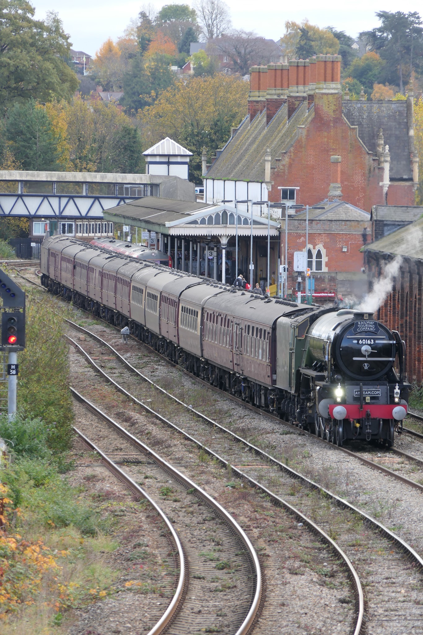 Tornado pulling the Cheshireman train stops at a station. Picture: Marnie Wooderson