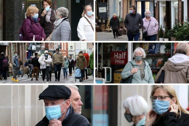 Hereford Times: Face masks became mandatory again before Christmas in England, with Hereford shoppers appearing to be abiding by the rules. Picture Rob Davies