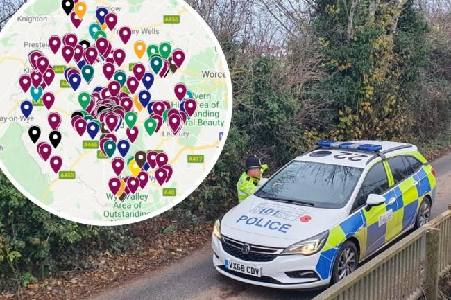 Latest Herefordshire crime map: what's been reported in your street?