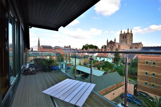 A one-bed flat in Bridge Street, Hereford is for sale for offer over £300,000. Picture: Jackson Property/Zoopla