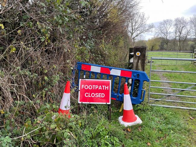 The farm in Shobdon said a public footpath running through the site had been closed as access is restricted to control bird flu