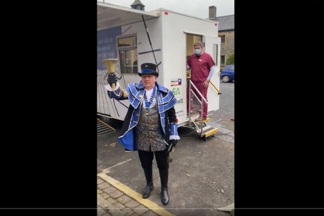 Town crier in Ledbury calls for people to get their covid vaccination