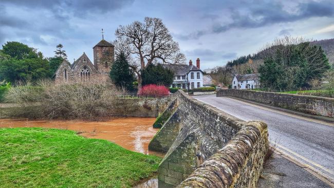 The river Lugg remains high in Mordiford, with more rain expected. Picture: Ade Radnor/Hereford Times Camera Club