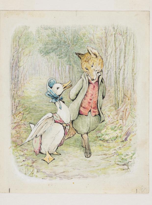 Hereford Times: A Beatrix Potter watercolour and ink on paper illustration, The Tale of Jemima Puddle-Duck artwork, dated 1908, which will be on show at the Beatrix Potter: Drawn to Nature at the Victoria and Albert Museum, London, February 12, 2022 – January 8, 2023. Undated handout via PA.
