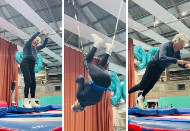 Hereford Times: Military veteran Tony Geraghty has celebrated his 90th birthday. Picture: Hereford Dynamix Trampoline Club