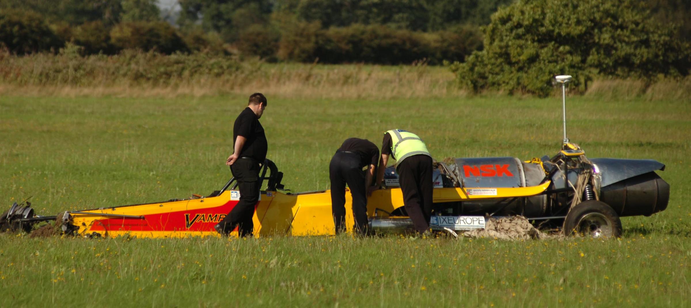 Police Officers at the scene of the Richard Hammond crash at Elvington. Picture : Anthony Chappel-Ross.