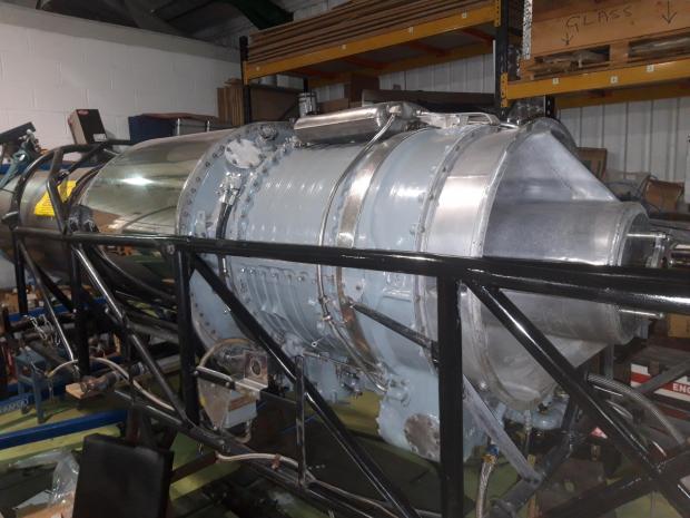 Hereford Times: The repainted and refurbished engine of the record-breaking car
