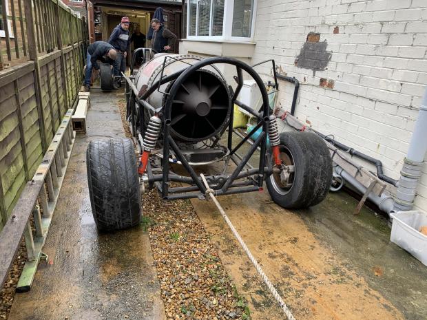 Hereford Times: Vampire had to be dragged out the garage where it was stored before the Herefordshire car lovers bought it 