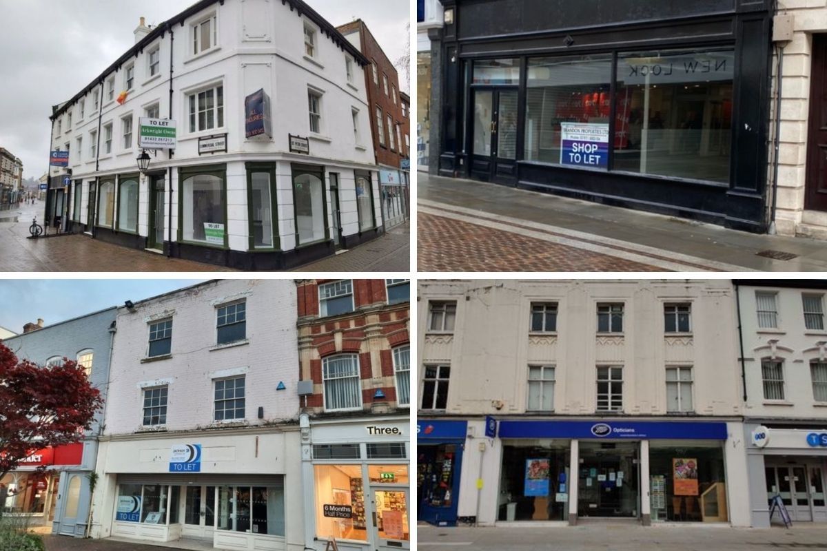 These four empty shops in Hereford city centre are waiting for new tenants to take them on. Pictures: Zoopla
