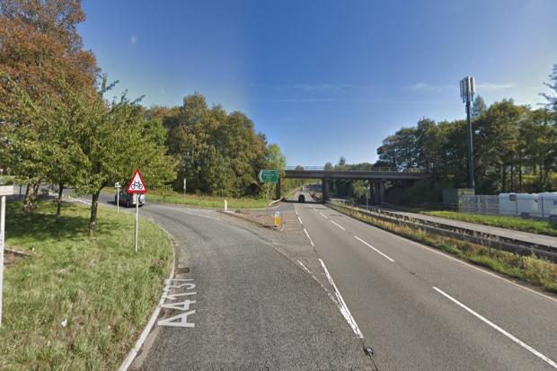 The A40 at the junction with the A4137 is blocked after a crash