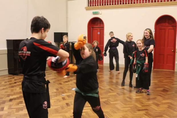 Hereford Times: Emma Chapman and other students practicing their moves at one of Matt Hudd's sessions in Ledbury.