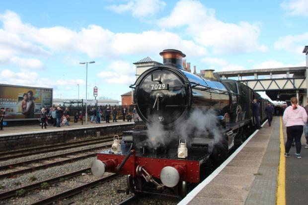 Hereford Times: The Clun Castle steam loco at Hereford. Picture: Karen Price