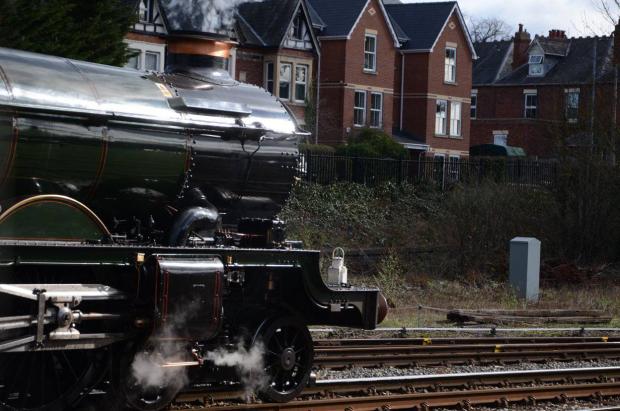 Hereford Times: The steam loco Clun Castle in Hereford. Picture: Belinda Olsen