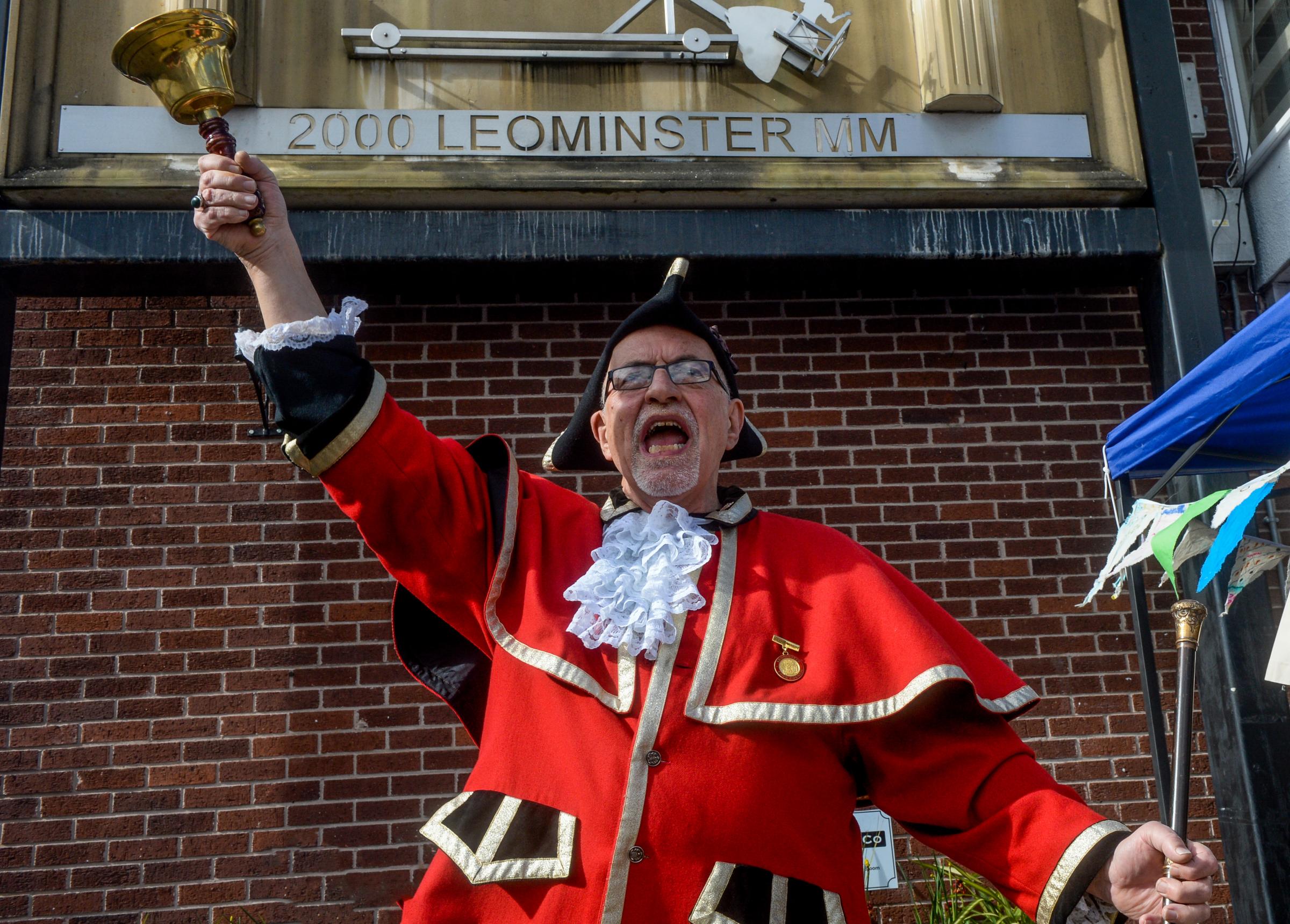 Town Crier Richard Brookman opening Leominster Independents Day