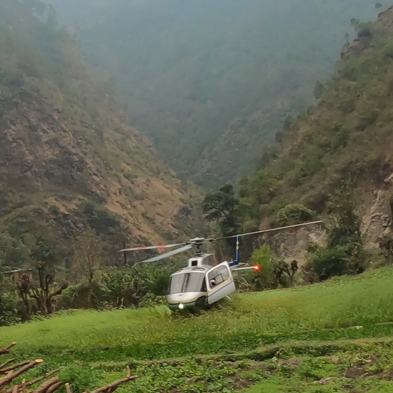 A helicopter from Nepal was scrambled by international rescuers